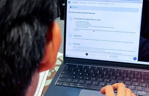 Elev som testar Safe Exam Browser